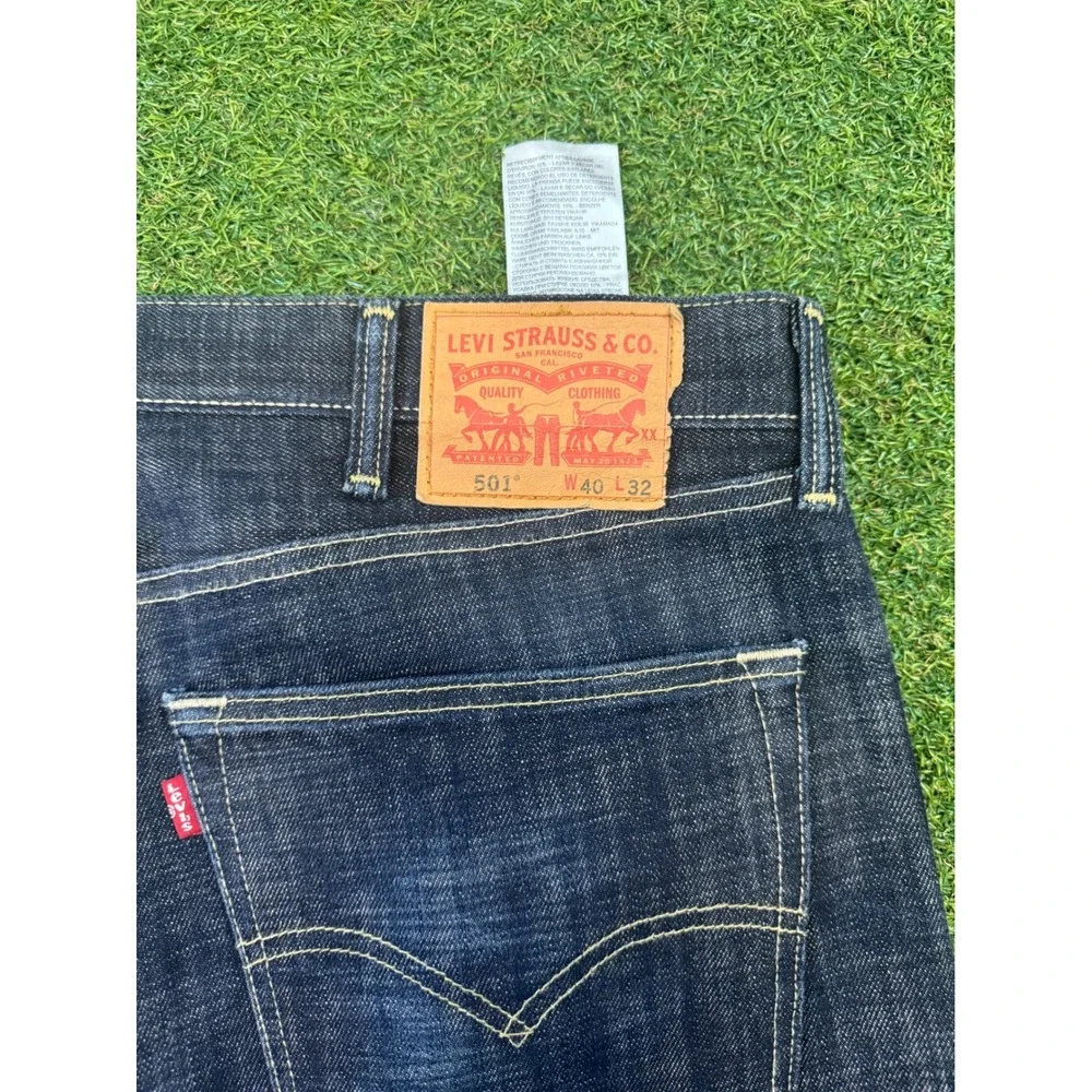 Levis 501 Original Fit Mens Dark Wash Indigo Denim Jeans‎ W40 L32 00501-0669